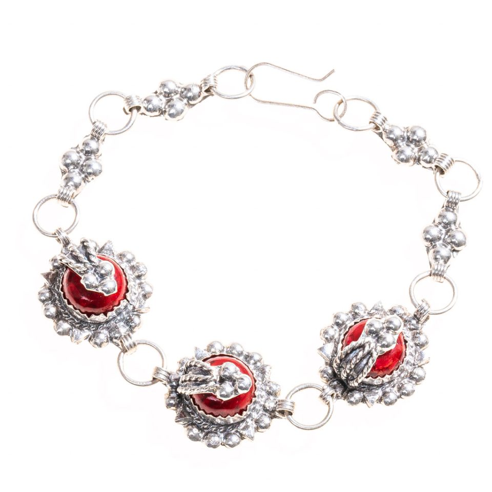 Perles Rouges Argentées